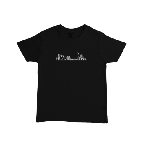 חולצה עם הדפס גורדי שחקים בסגנון עירוני