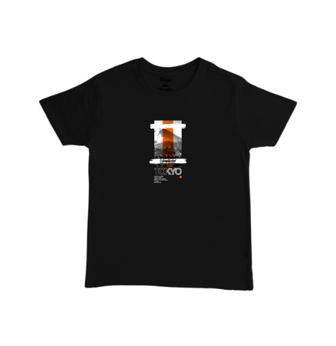 חולצת טי מודפסת עם הדפס Tokyo Japan בסגנון יפני