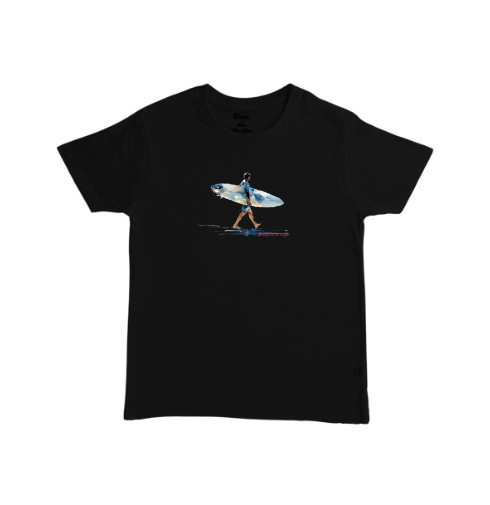 חולצת טי מודפסת עם הדפס גולש הולך עם גלשן